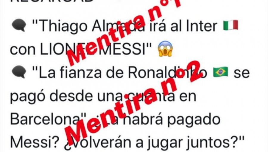 Lionel Messi desmintió haber pagado fianza a Ronaldinho para que saliera de prisión