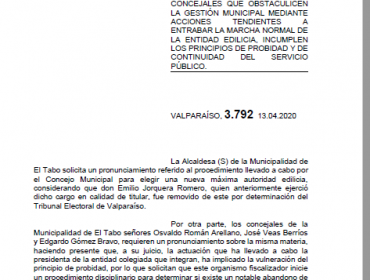 Caso Alcalde de El Tabo: Contraloría responde a municipio y pide que se aplique la ley