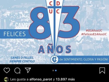 Del "Pitbull" al Beto Acosta: el saludo de los cruzados por los 83 años de la UC