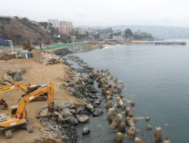 Avanzan obras de protección del paseo Juan de Saavedra en Valparaíso