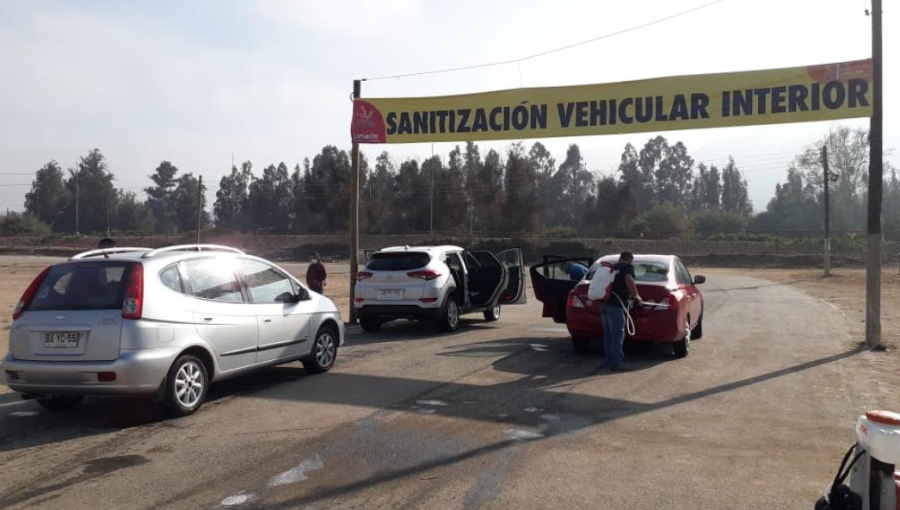 Más de 70 vehículos utilizaron el pórtico sanitizador de Limache durante el fin de semana