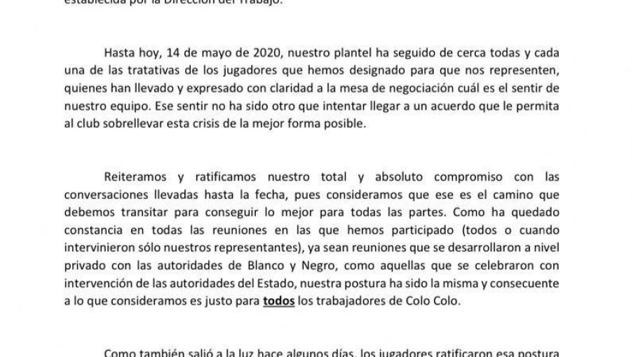 Jugadores de Colo-Colo desmintieron conflicto al interior del plantel