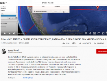 Aroldo Maciel se renueva y desde Canal de Youtube pronostica temblores de mediana intensidad para Chile