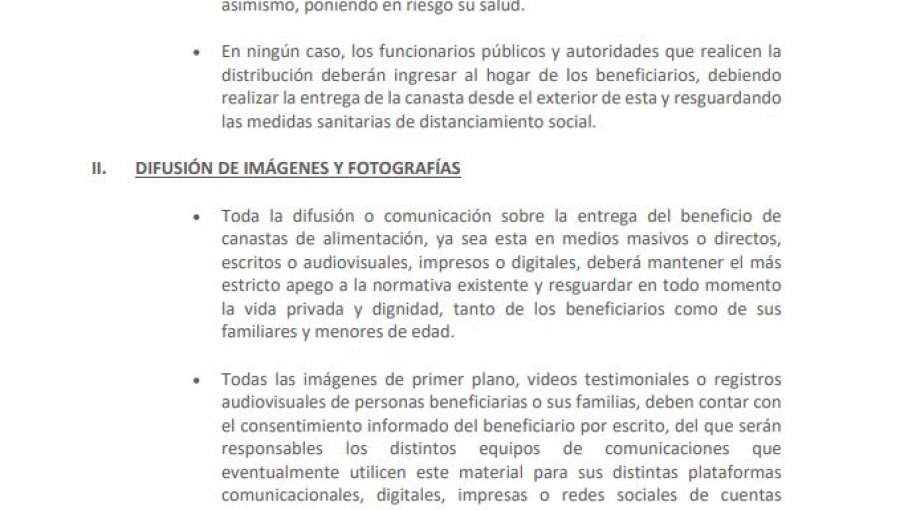 Gobierno difunde nuevo instructivo sobre entrega de cajas de alimentos tras polémica