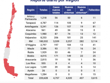 206 casos nuevos de Covid-19 registra la región de Valparaíso, que llega a un total de 8.253 contagiados