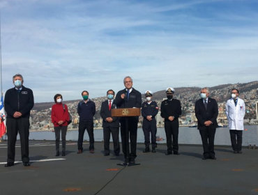 Presidente Piñera en Valparaíso: Valoró trabajo de las Fuerzas Armadas y destacó "leve mejoría" de la pandemia