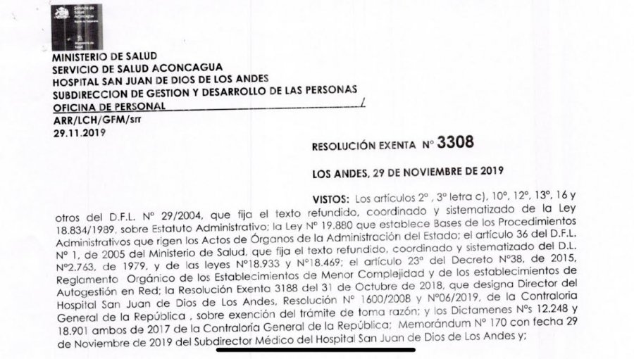 Denuncian que médico cirujano del hospital de Los Andes fue desvinculado por "camarilla" al interior del recinto