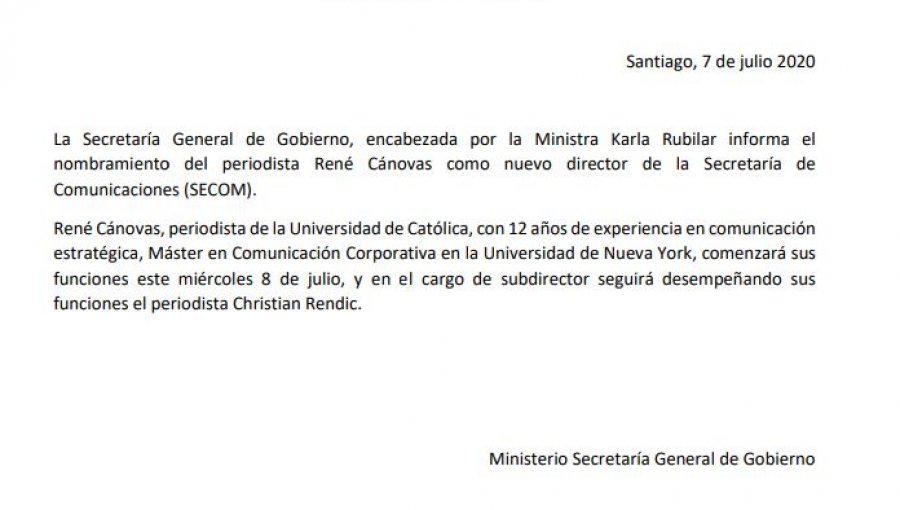 René Cánovas fue nombrado como nuevo director de la Secretaría de Comunicaciones