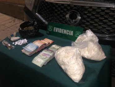 Capturan a cinco sujetos que viajaban a Viña del Mar con dos kilos de pasta base