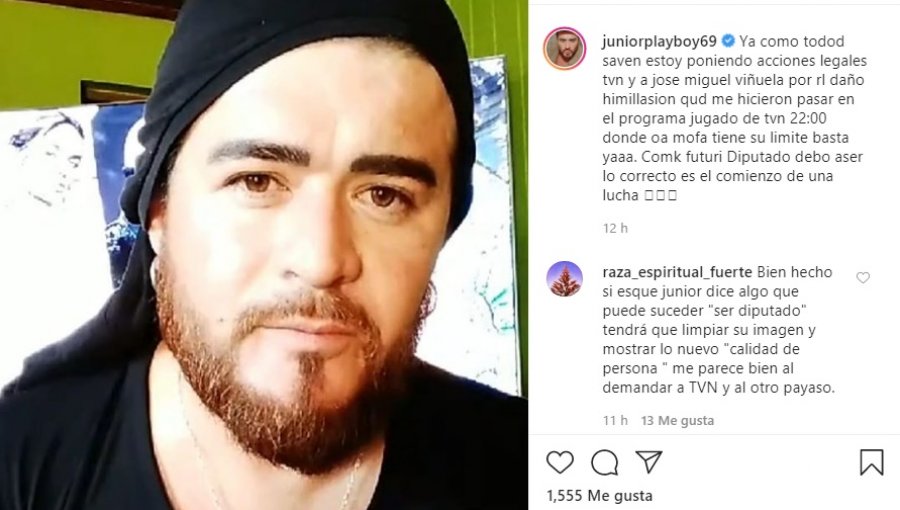 Junior Playboy anunció acciones legales contra Viñuela por polémico "caso trasero"