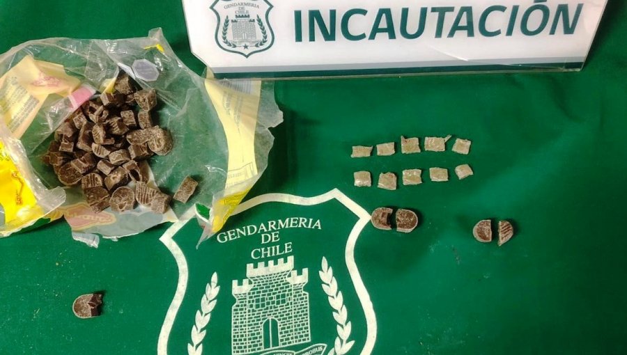 Sujeto intentó ingresar a la cárcel de Los Andes con chocolates rellenos con marihuana