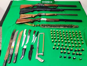 Con arresto domiciliario total y arraigo nacional quedaron imputados por porte ilegal de armas y municiones en Carahue