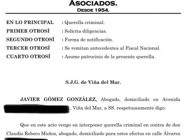 Presentan querella criminal contra Fiscal Claudio Rebeco a cargo de investigar causas por presunta corrupción en Municipio de Viña del Mar