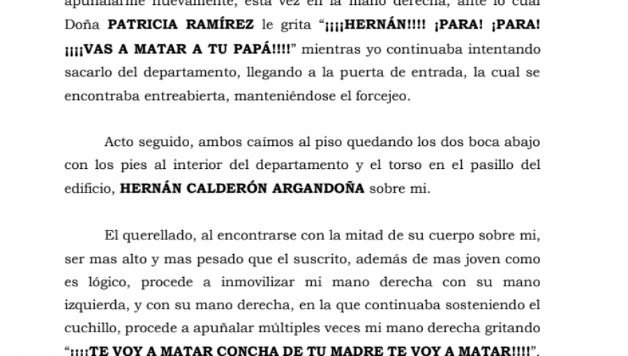 "Te voy a matar": Así fue el ataque de Nano Calderón a su padre, según relato de la querella