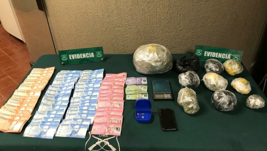 Decomisan marihuana, éxtasis y casi $1 millón en efectivo desde domicilio de Viña del Mar