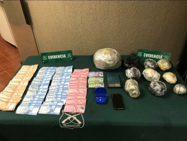 Decomisan marihuana, éxtasis y casi $1 millón en efectivo desde domicilio de Viña del Mar