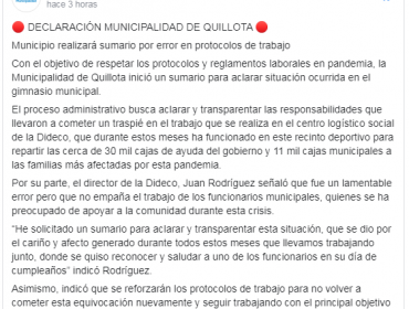 Municipio de Quillota califica de "error" y "traspié" la polémica fiesta de cumpleaños en plena pandemia y alcalde Mella ofrece "disculpas públicas"