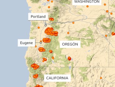 Más de 30 muertos y decenas de desaparecidos por incendios forestales en Estados Unidos