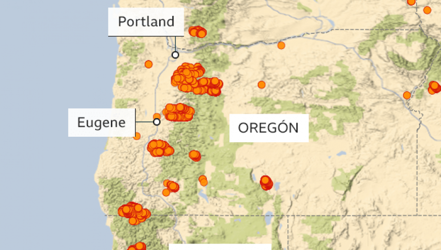 Más de 30 muertos y decenas de desaparecidos por incendios forestales en Estados Unidos