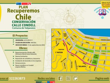 Este martes 29 comienzan las obras de mejoramiento de la calle Condell de Valparaíso