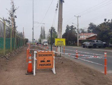 Comenzaron obras de ampliación de calzada en sector Hermanos Clark de Los Andes