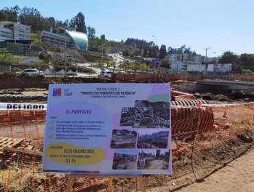 Obras de construcción de puentes sobre el estero de Reñaca registran un 51% de avance