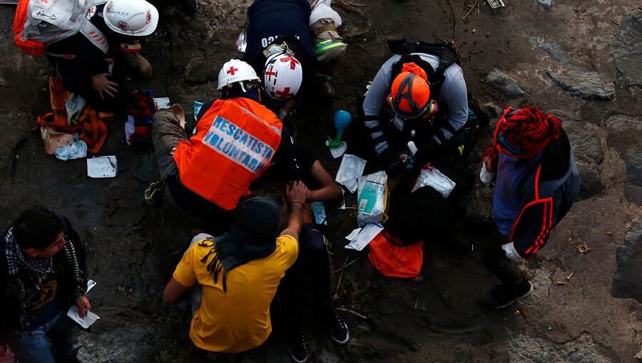 Manifestante cayó al lecho del río Mapocho en medio de protestas en plaza Baquedano