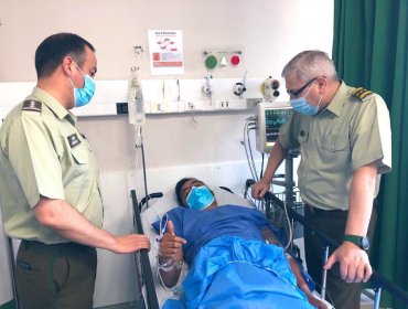 Carabinero herido a bala en La Ligua fue visitado en el Hospital Institucional por autoridades policiales