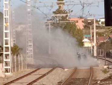 Amago de incendio en líneas férreas de la estación Quilpué de Metro provocó la interrupción del servicio