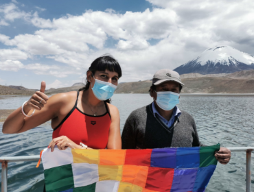 Nadadora Bárbara Hernández batió marca tras cruzar el lago Chungará