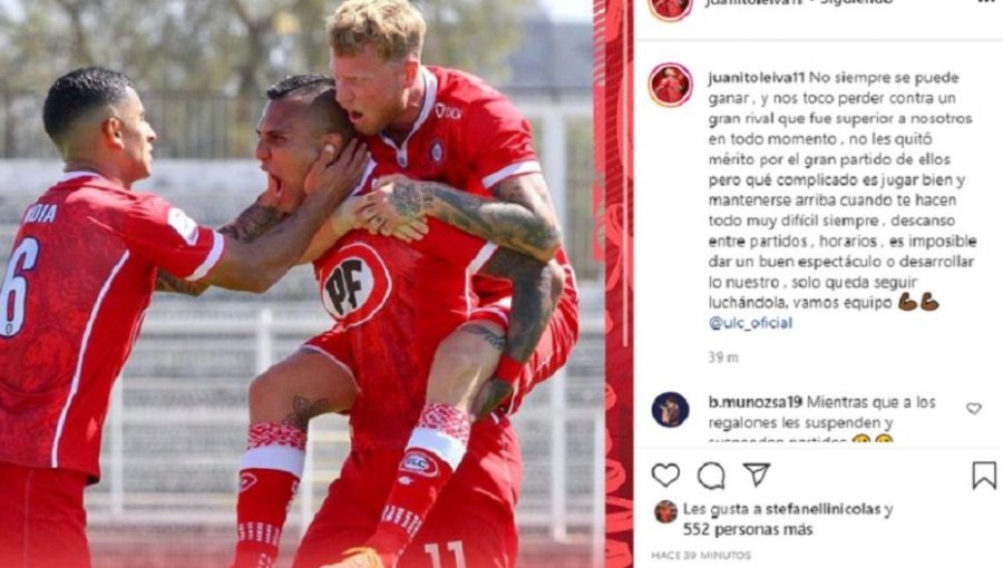 El dardo de Juan Leiva tras derrota ante Palestino: "Te hacen todo muy difícil siempre"