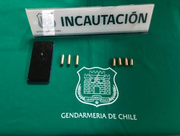 "Pelotazo" a la cárcel de Los Andes: Gendarmes incautan teléfono celular y municiones de guerra