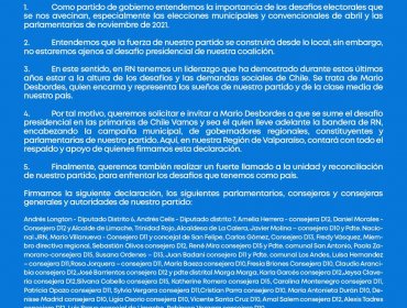 Se "desbordó" RN en la Región de Valparaíso: Base de militantes da masivo apoyo a Mario Desbordes para ser la carta presidenciable del partido