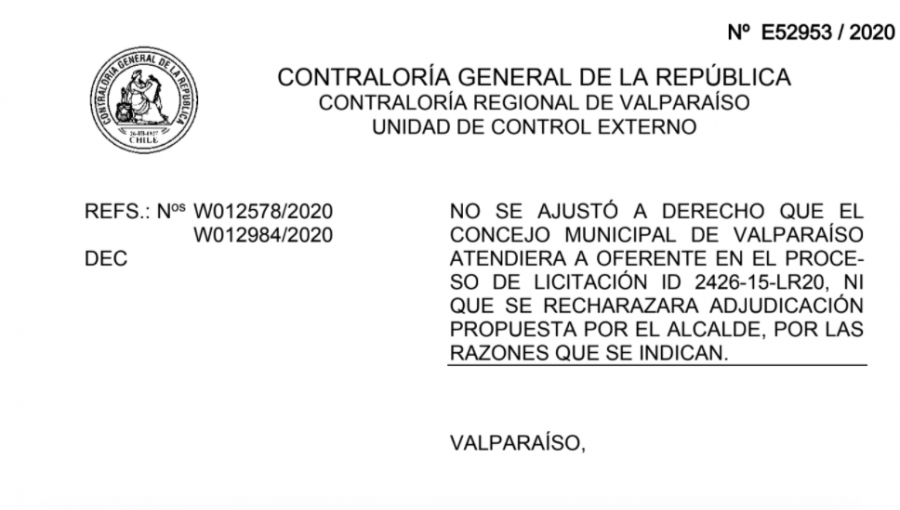 Contraloría cuestiona a ex concejal y candidato por la Alcaldía de Valparaíso por cita con empresa en medio de proceso de licitación