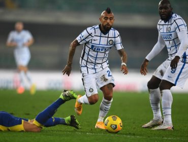 Inter con Vidal en cancha venció a Hellas Verona y quedó como líder parcial en Italia