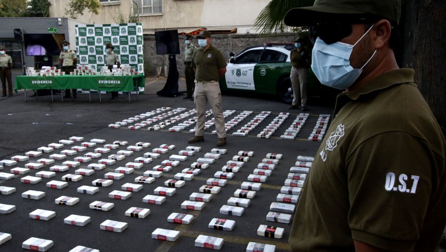 Con 631 kilos de cocaína en su poder, capturan a sujeto en la región Metropolitana: droga fue avaluada en $12.623 millones