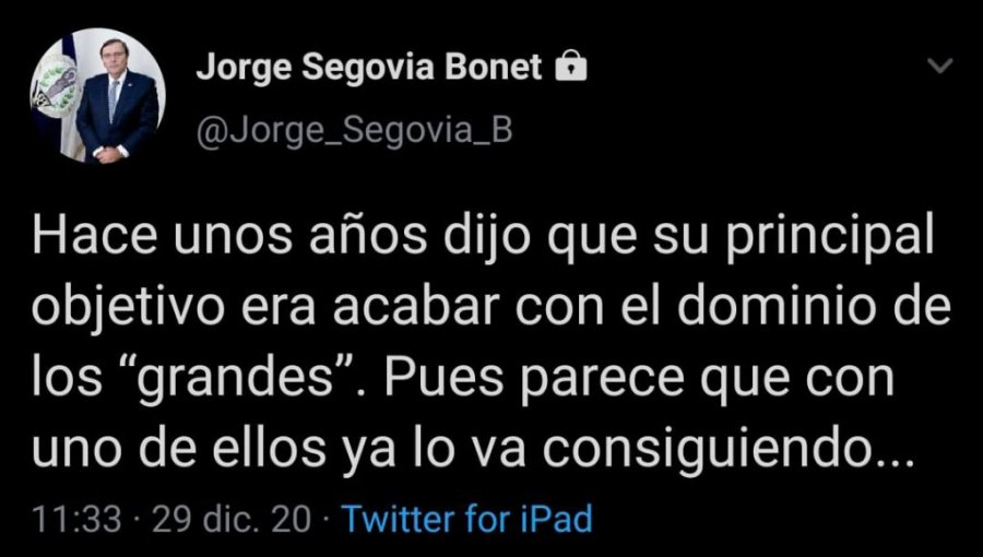 Jorge Segovia ironizó con Harold Mayne-Nicholls y la situación actual de Colo-Colo