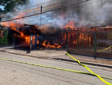 Cuatro viviendas fueron consumidas por el fuego en Colina