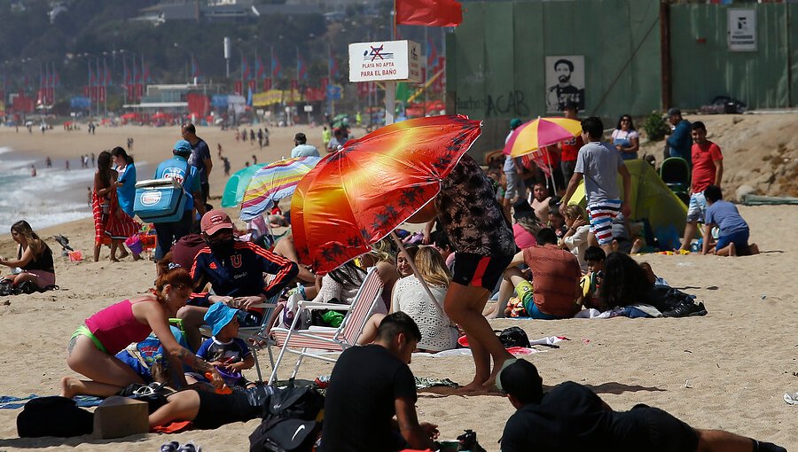 Con banderas buscan limitar aforo en las playas de la región de Valparaíso