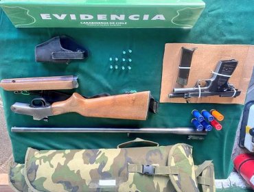 Incautan escopeta y pistola a fogueo a sujeto que habría amenazado de muerte a otro en Viña del Mar