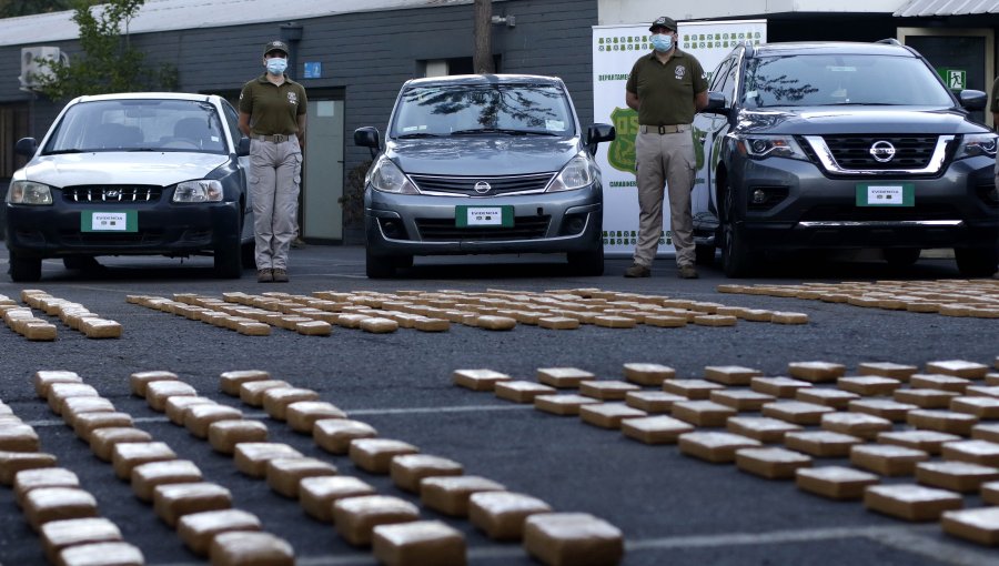 Carabineros incautó más de 614 kilos de droga ingresada desde la zona norte del país