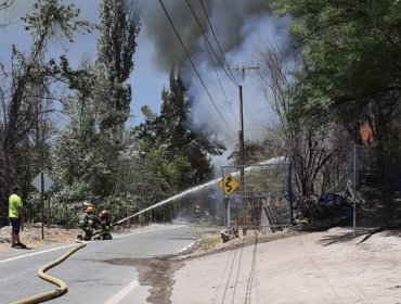 Descontrolado incendio forestal en San Felipe: fuego comenzó en un auto y se propagó a una vivienda