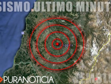 Sismo se percibe en las regiones Metropolitana, O'Higgins y en el Maule