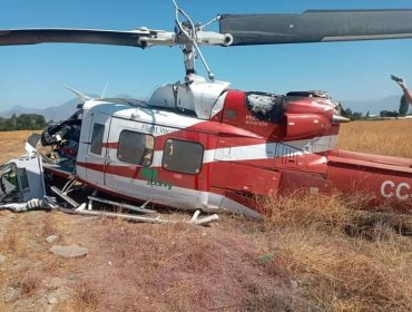 Helicóptero de Conaf capotó en sector de Olivar en O'Higgins: piloto se encuentra herido