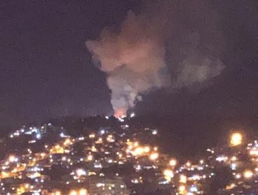 Incendio forestal afecta a ladera de cerro cercano a la cárcel de Valparaíso