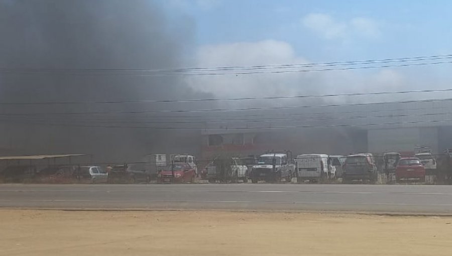 Controlan incendio estructural que afectó a galpón ubicado en el Camino Internacional de Concón