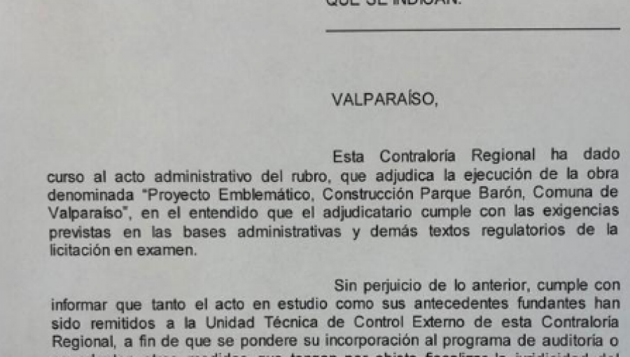 Contraloría da luz verde a la adjudicación del proyecto «Parque Barón» e inicia investigación a su proceso de licitación