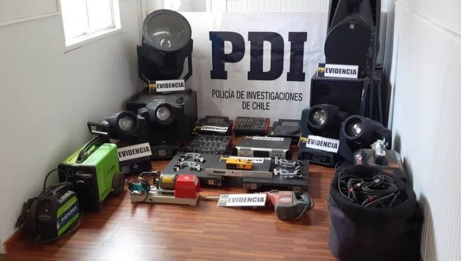 PDI recupera equipos de audio avaluados en $30 millones sustraídos desde centro de eventos de Mantagua