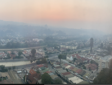 Viña del Mar amanece bajo una densa nube de humo producto del incendio forestal en Reserva Lago Peñuelas