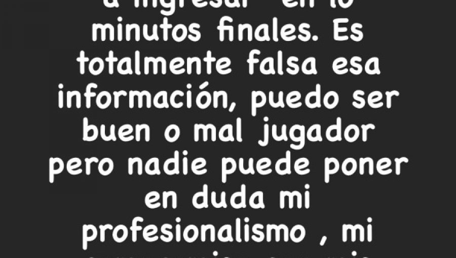 Diego Buonanotte desmintió haberse negado a ingresar sobre el final ante Palestino